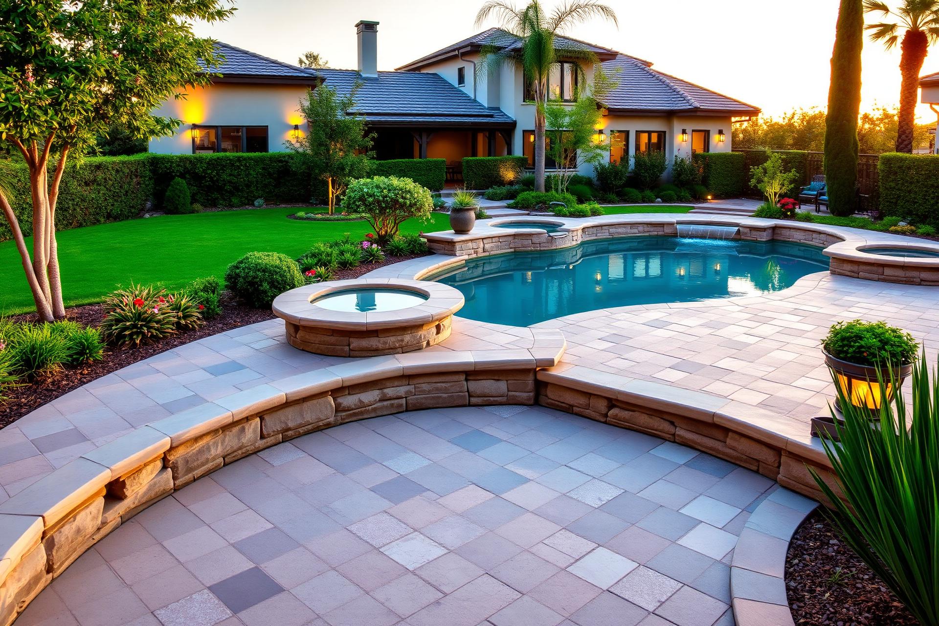 Luxury paver pool deck installation in Los Angeles